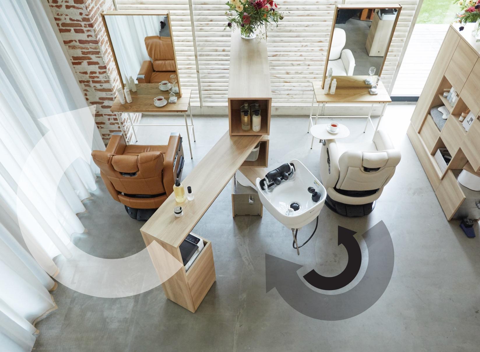 Modulare Möbel im Friseursalon